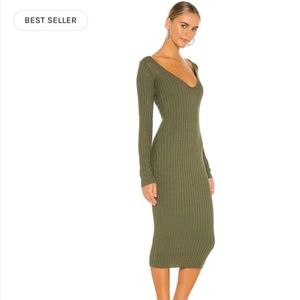 Bekah Deep V Midi Dress